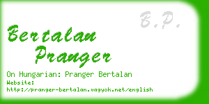 bertalan pranger business card